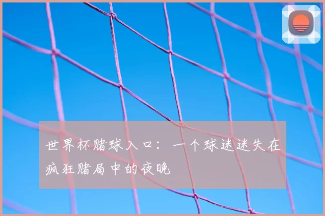 世界杯赌球入口:一个球迷迷失在疯狂赌局中的夜晚